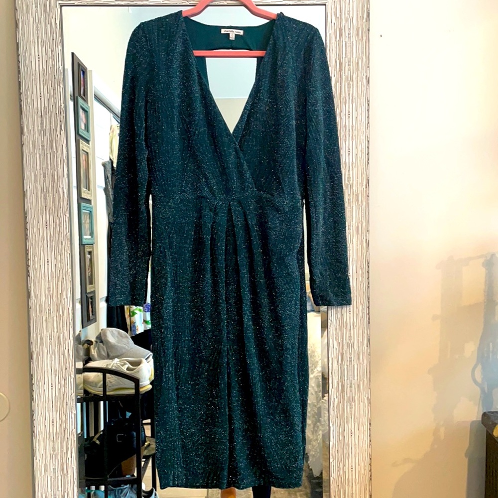 Dark Green glitter dress from Charlotte Russe